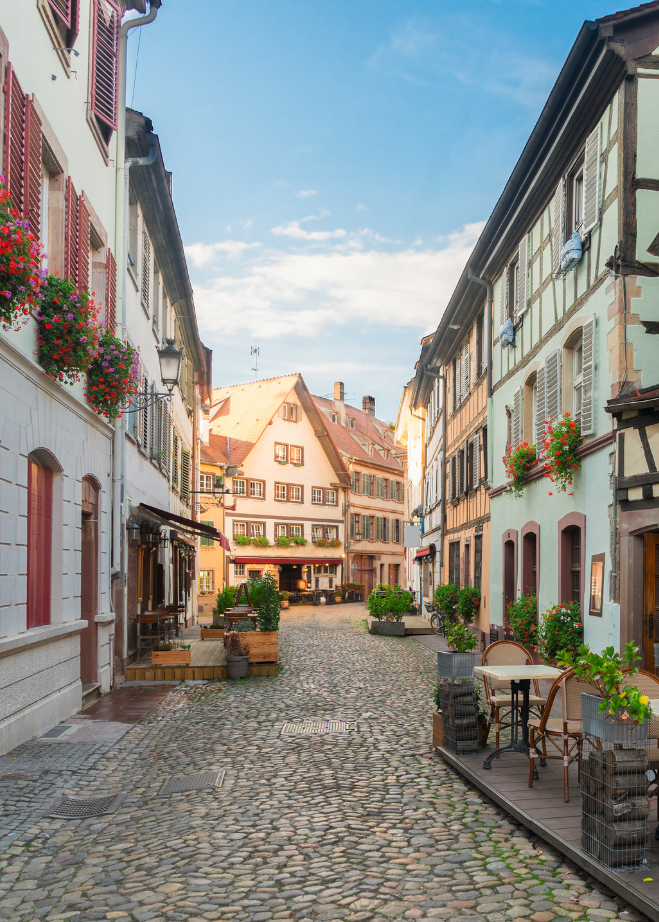 A street in the heart of downtown Strasbourg