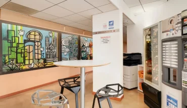 Coin café et pôle reprographie de l'espace détente du centre BURO Club Nancy